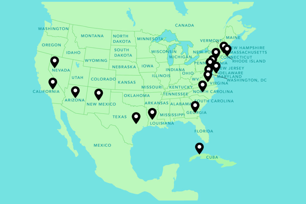 Brandywine Workshop and Archives Satellite Collections Map