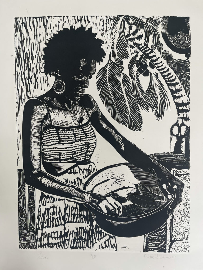 LOVE 18x24 Linocut on Arches 88 paper